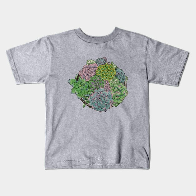 Let it Grow, Succulent Illustration Kids T-Shirt by bblane